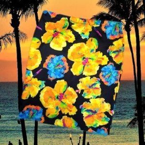RAFAELLA Multicolored Floral Print Stretch Skirt Medium